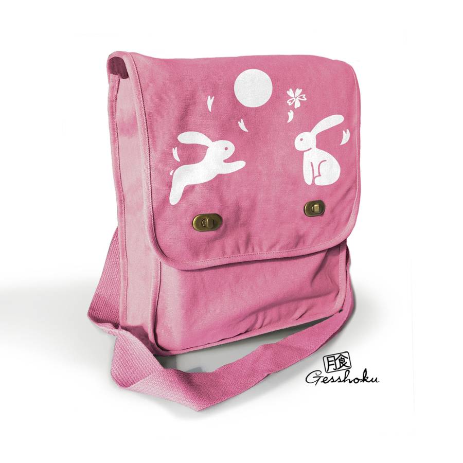 Asian Moon Bunnies Field Bag - Pink
