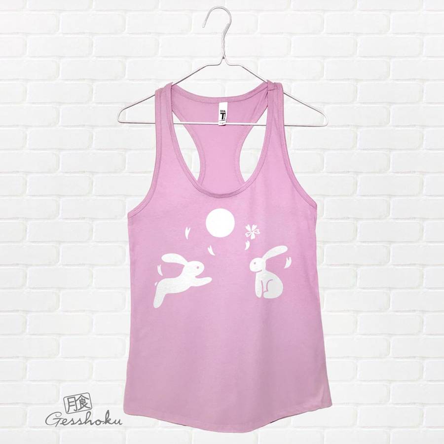 Asian Moon Bunnies Flowy Tank Top - Lilac