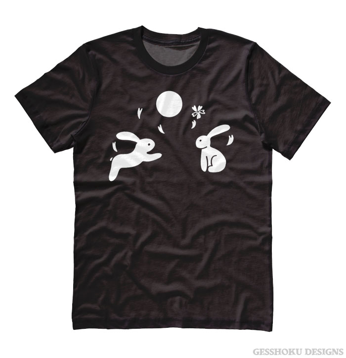 Japanese Moon Bunnies T-shirt - Black