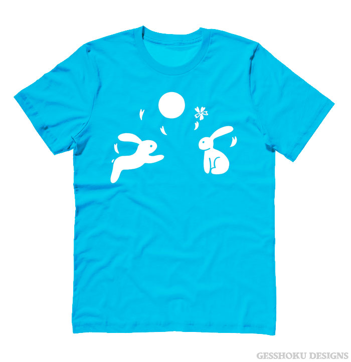 Japanese Moon Bunnies T-shirt - Turquoise