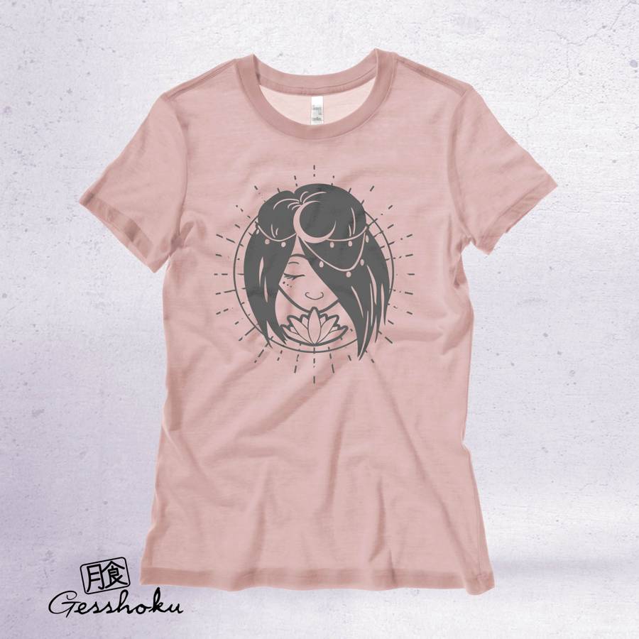 Moon Goddess Ladies T-shirt - Rose Gold