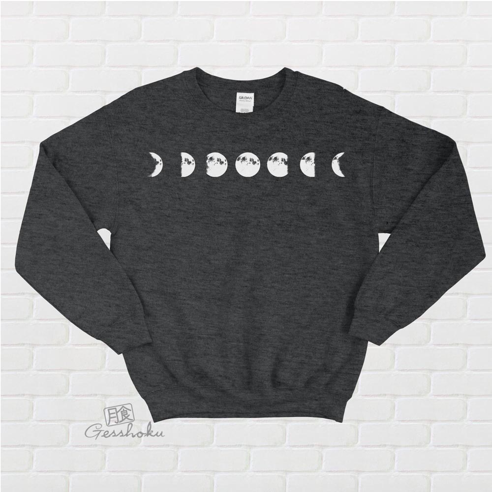 Moon Phase Crewneck Sweatshirt - Heather Black