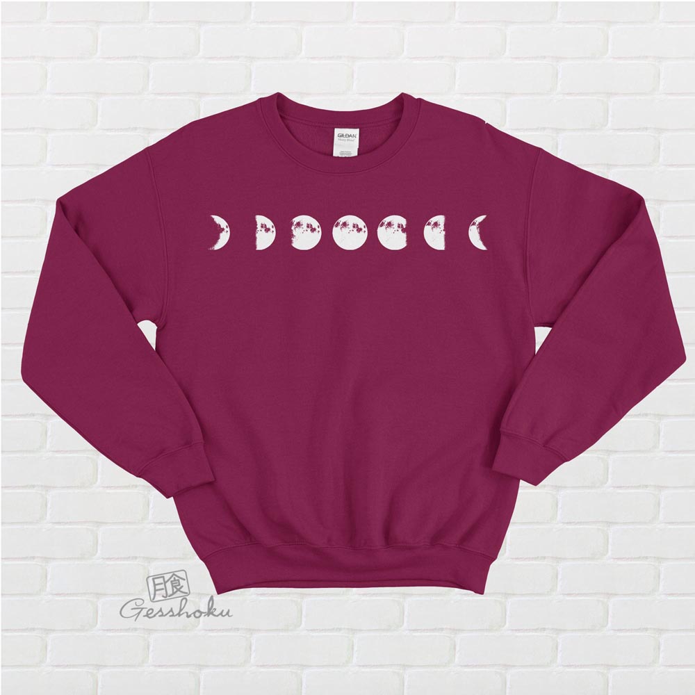 Moon Phase Crewneck Sweatshirt - Maroon
