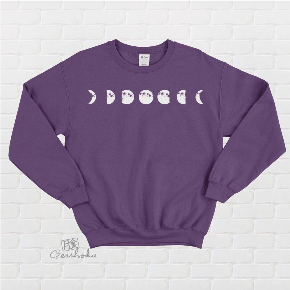 Moon Phase Crewneck Sweatshirt - Purple