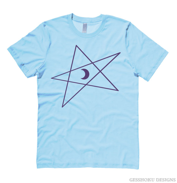 5-Pointed Moon Star T-shirt - Light Blue