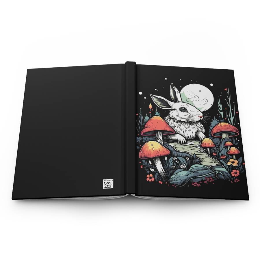 Mushroomcore Rabbit Blank Hardcover Journal -