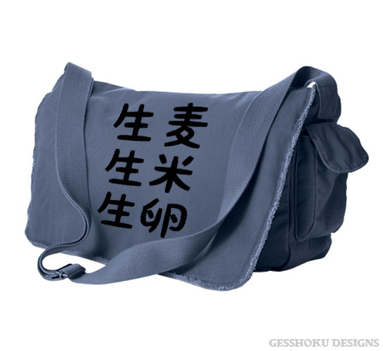 Nama Mugi Japanese Tongue Twister Messenger Bag - Denim Blue