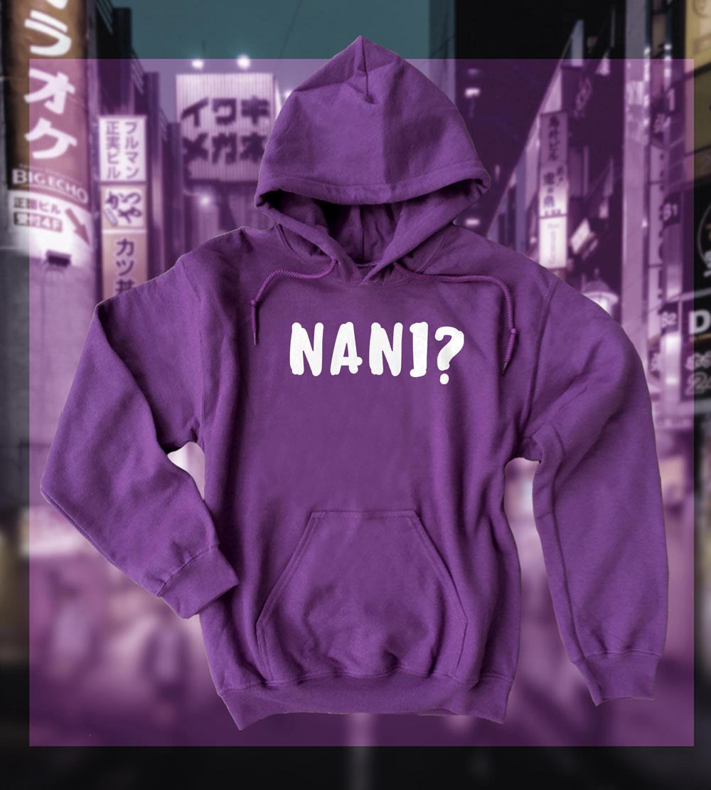 Nani? Pullover Hoodie (text version) - Purple