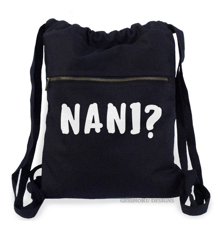 Nani? Cinch Backpack (text version) - Black