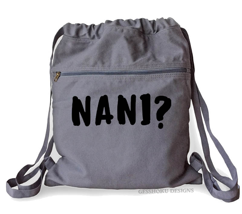 Nani? Cinch Backpack (text version) - Smoke Grey