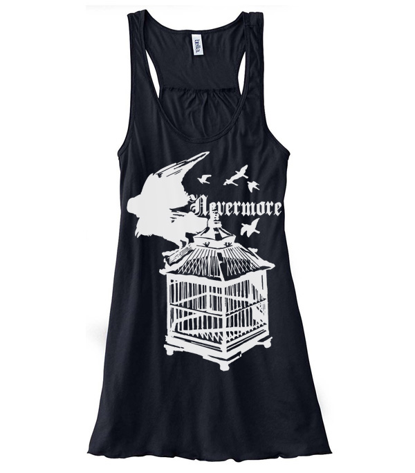 Nevermore: Raven's Cage Flowy Tank Top - Black