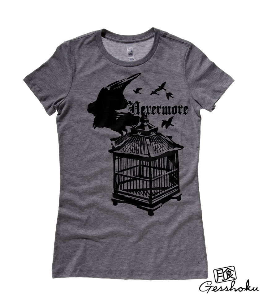 Nevermore: Raven's Cage Ladies T-shirt - Charcoal Grey
