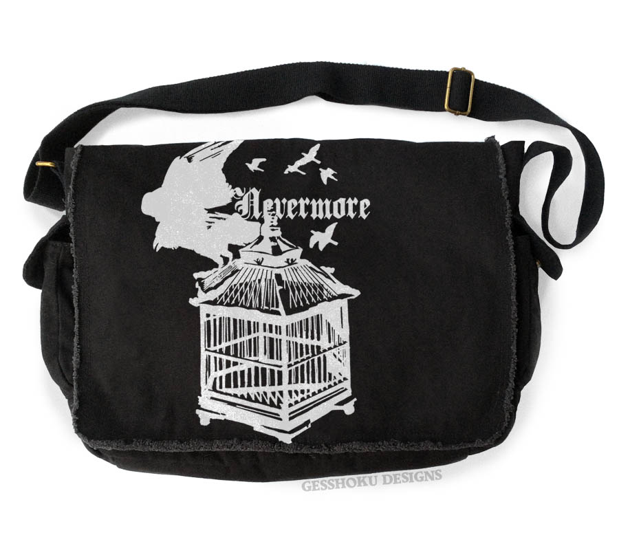 Nevermore: Raven's Cage Messenger Bag - Black