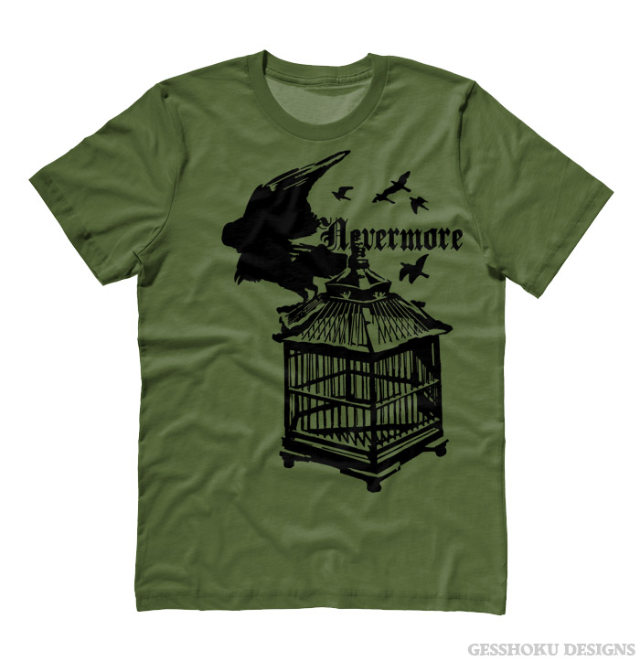 Nevermore: Raven's Cage T-shirt - Moss Green