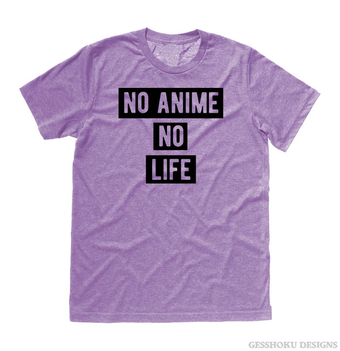 No Anime No Life T-shirt - Heather Purple