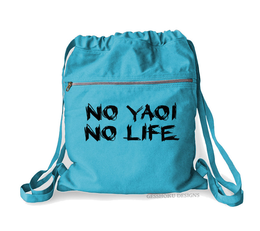 No Yaoi No Life Cinch Backpack - Aqua Blue