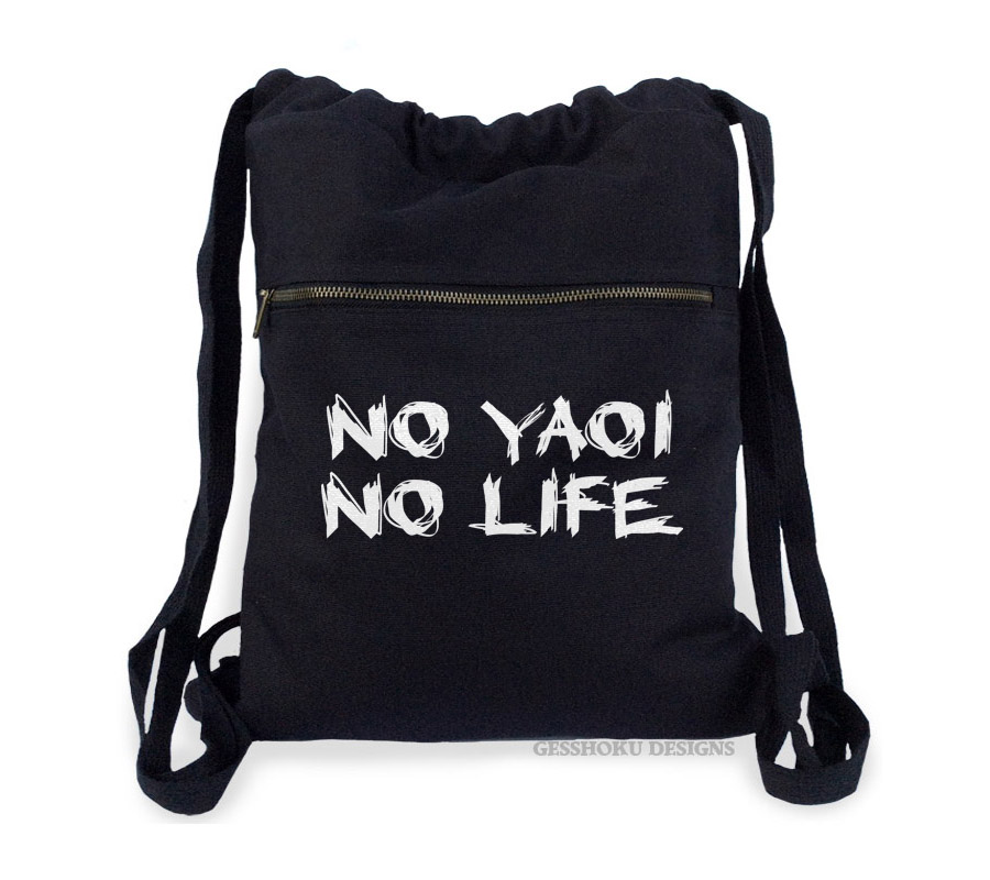 No Yaoi No Life Cinch Backpack - Black