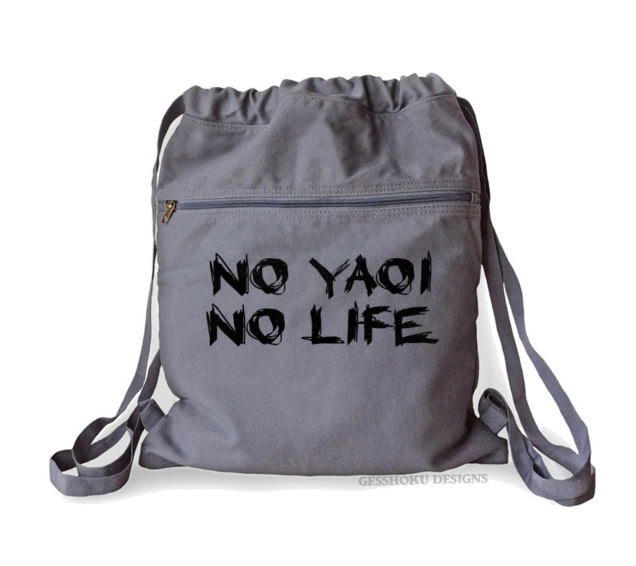 No Yaoi No Life Cinch Backpack - Smoke Grey