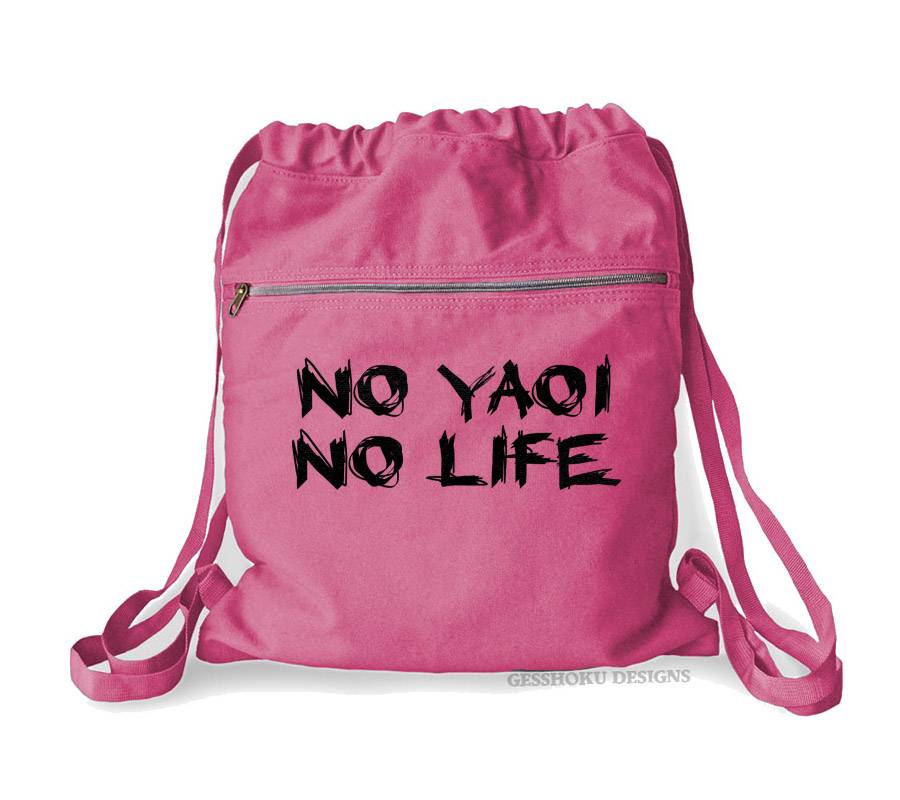 No Yaoi No Life Cinch Backpack - Raspberry