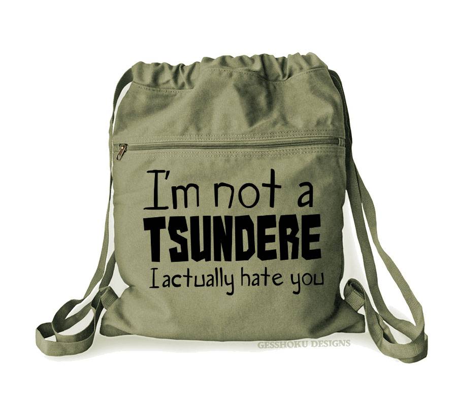 Not a Tsundere Cinch Backpack - Khaki Green