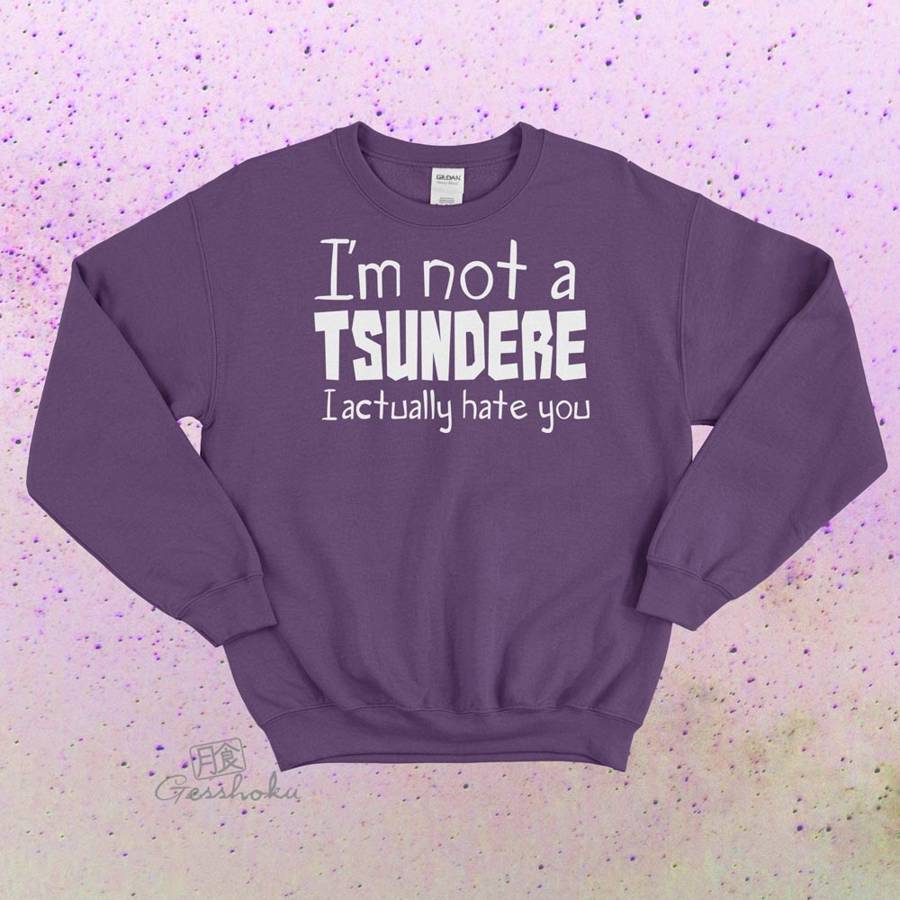 Not a Tsundere Crewneck Sweatshirt - Purple