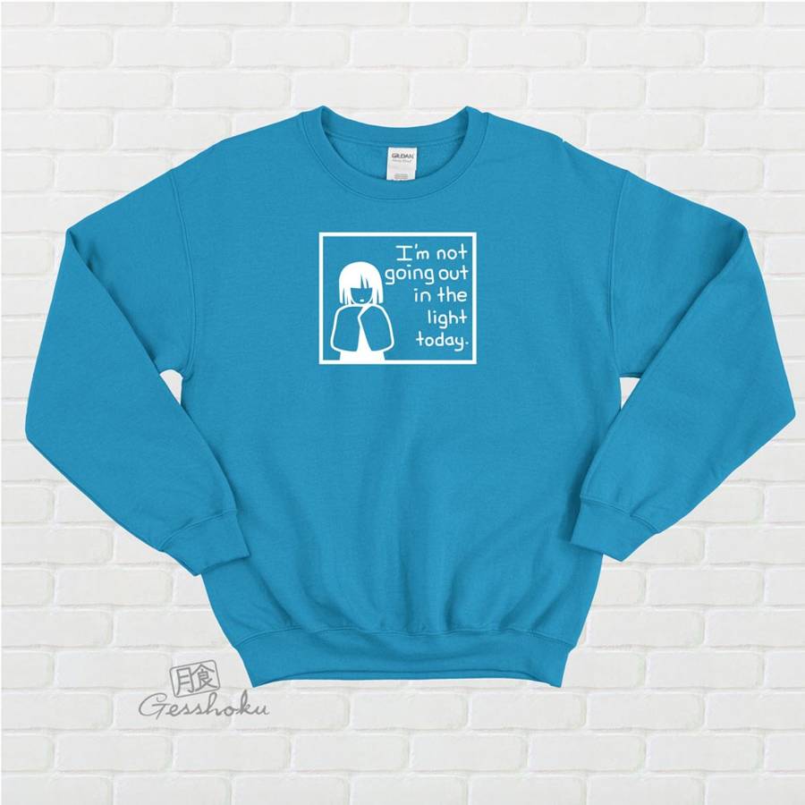 Not Going Out in the Light Crewneck Sweatshirt - Aqua Blue