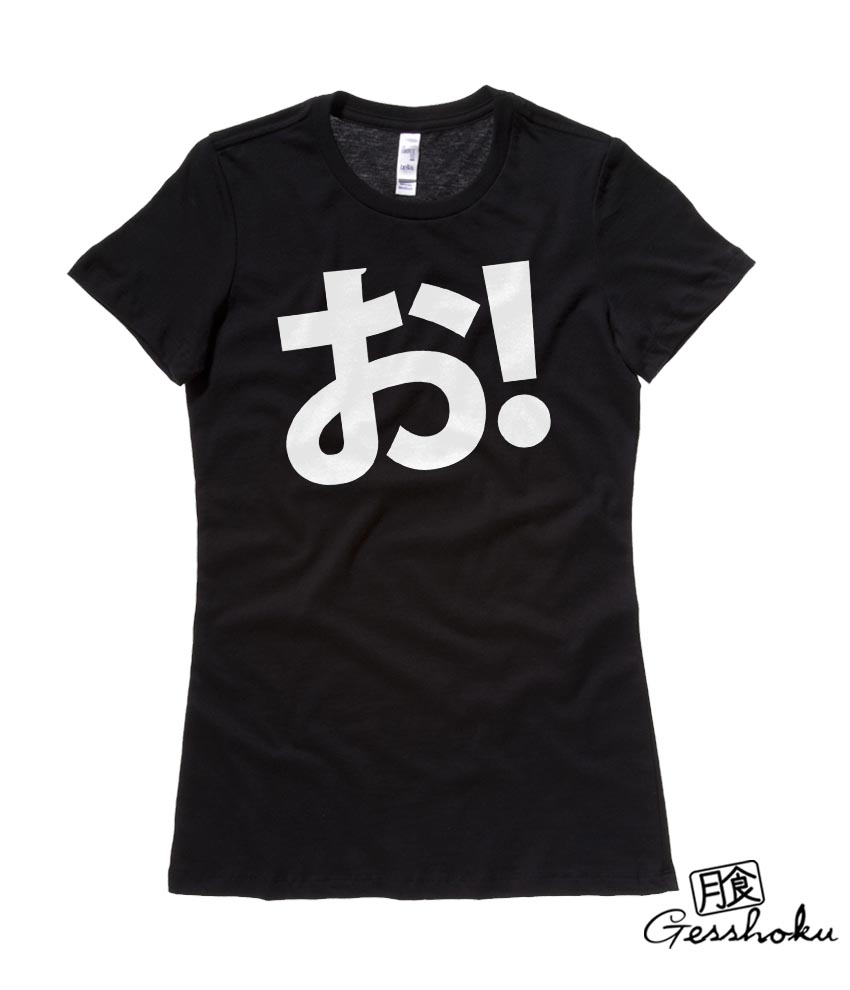 O! Hiragana Exclamation Ladies T-shirt - Black