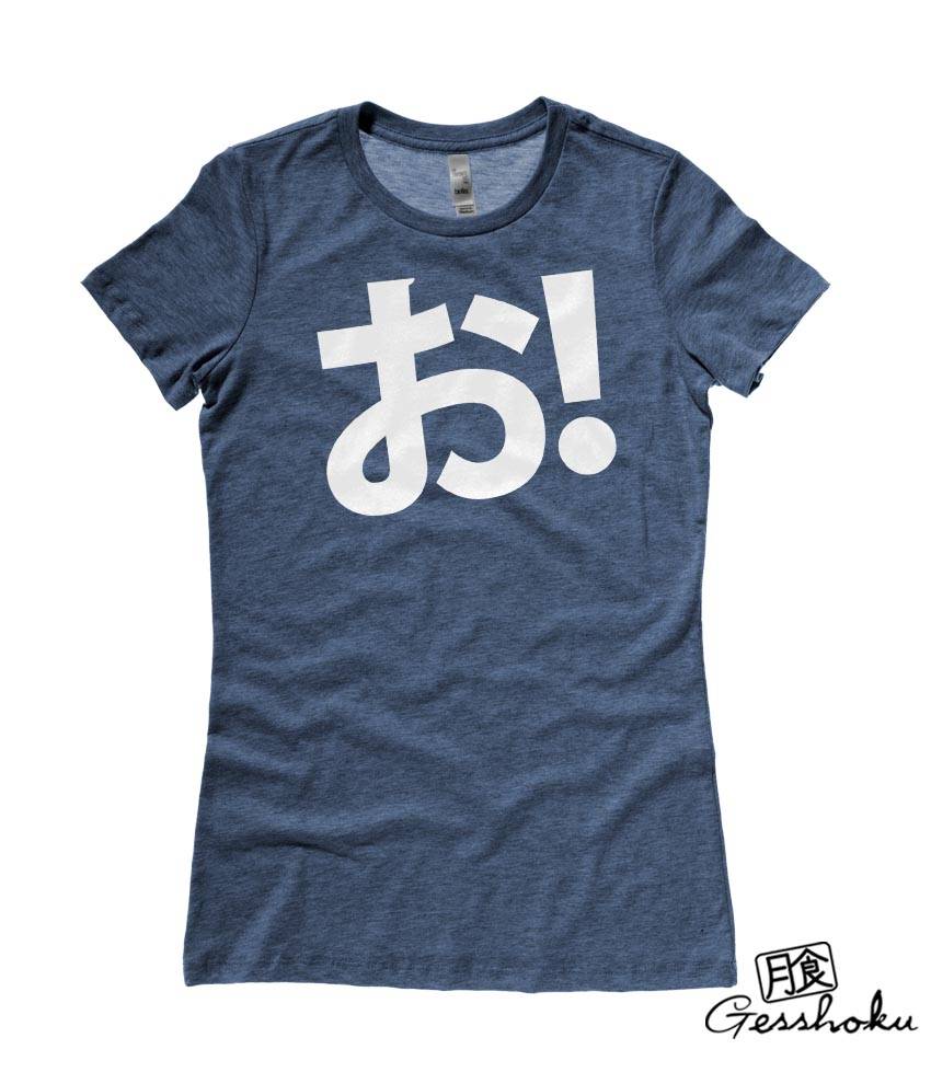 O! Hiragana Exclamation Ladies T-shirt - Heather Navy