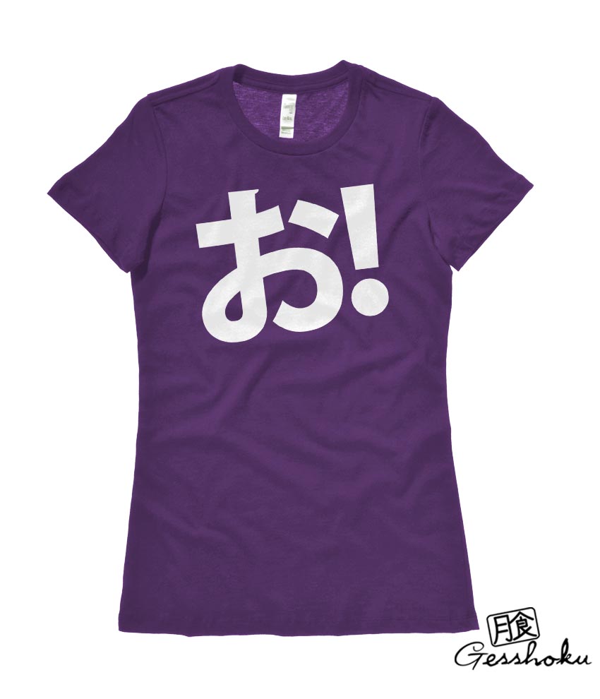 O! Hiragana Exclamation Ladies T-shirt - Purple