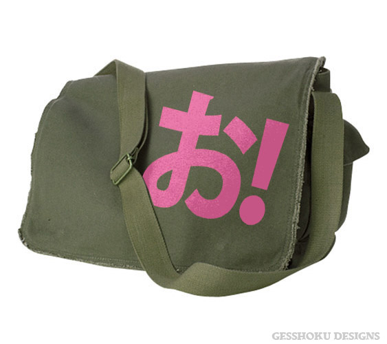 O! Hiragana Exclamation Messenger Bag - Khaki Green