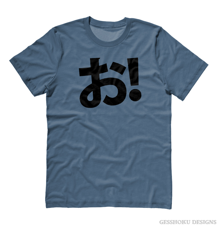 O! Hiragana Exclamation T-shirt - Stone Blue
