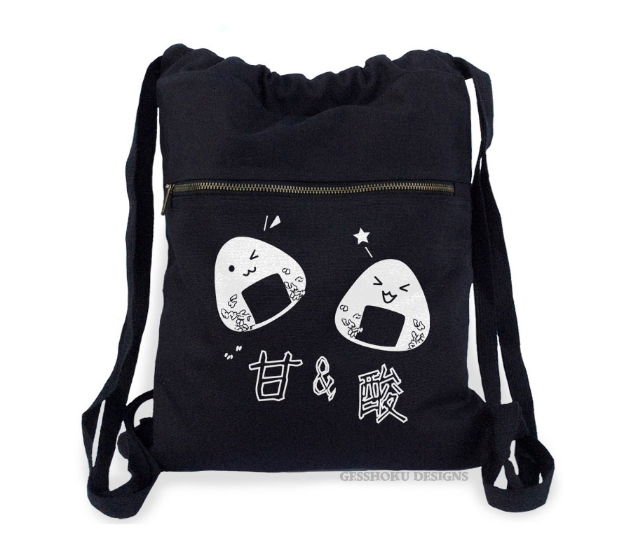 Onigiri Rice Balls Cinch Backpack - Black
