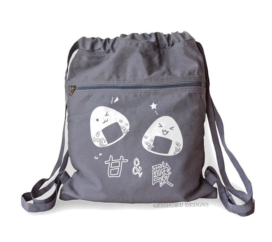 Onigiri Rice Balls Cinch Backpack - Smoke Grey