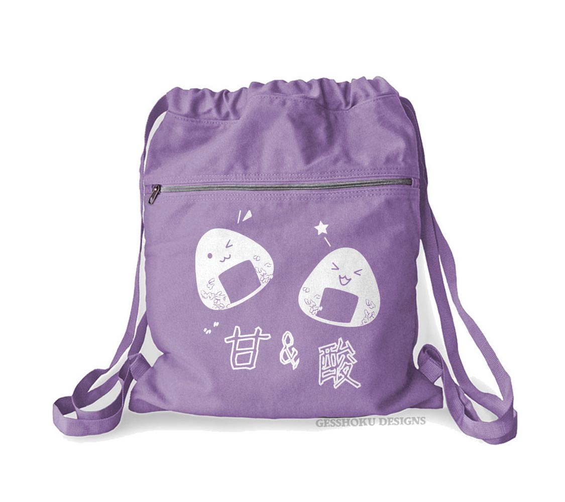 Onigiri Rice Balls Cinch Backpack - Purple