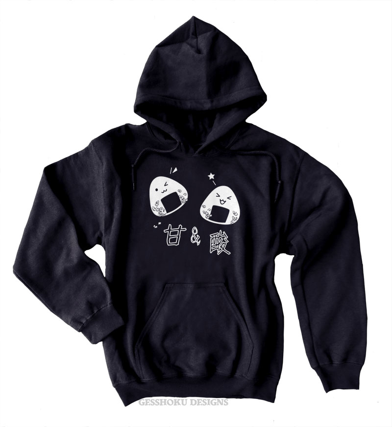 Onigiri Rice Ball Pullover Hoodie - Black