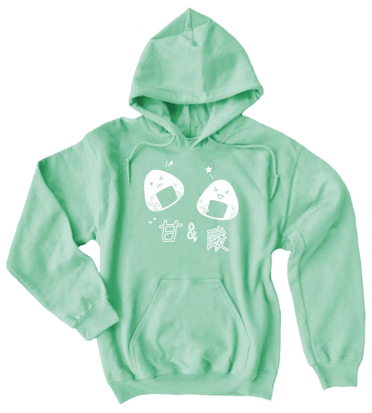 Onigiri Rice Ball Pullover Hoodie - Mint