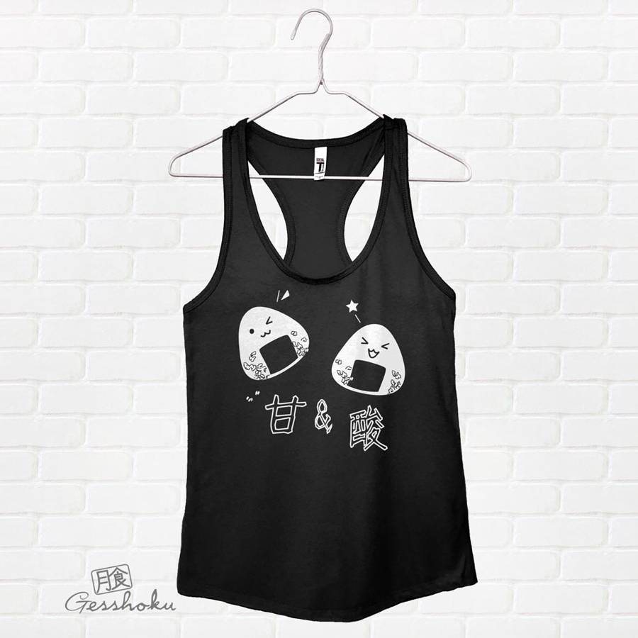 Onigiri Rice Balls Flowy Tank Top - Black