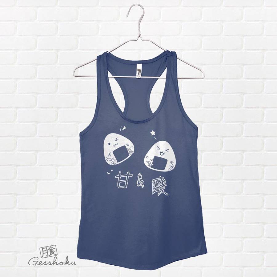 Onigiri Rice Balls Flowy Tank Top - Indigo Blue