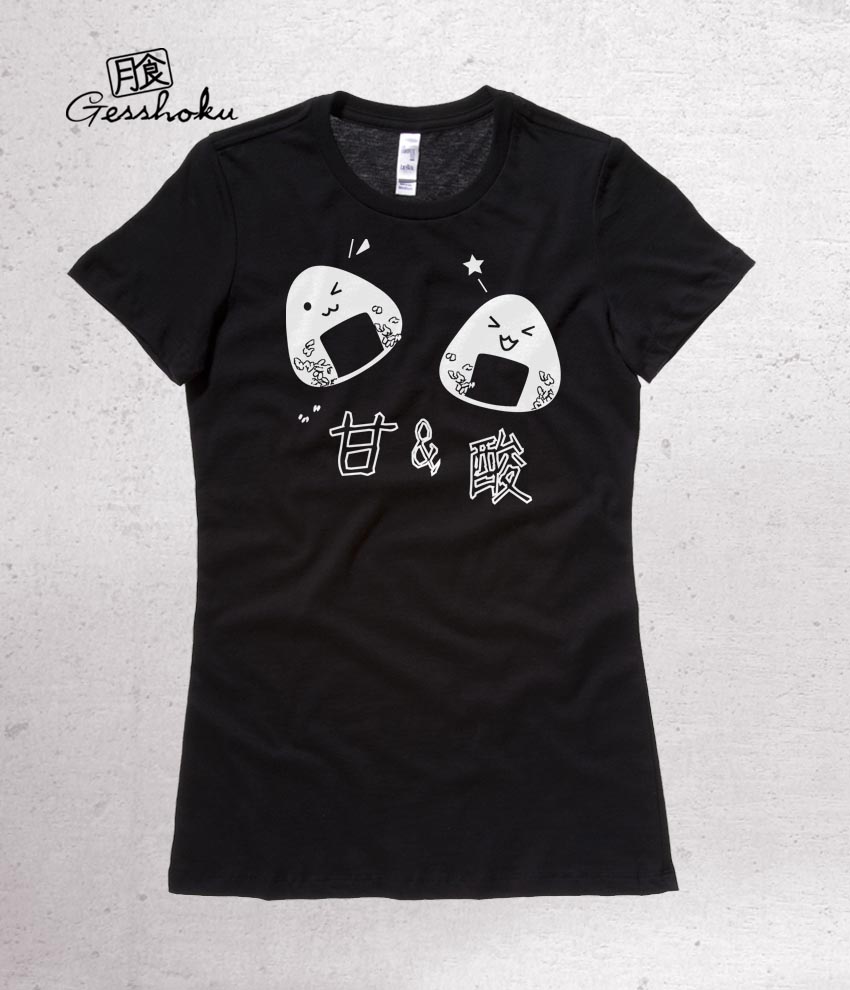 Onigiri Rice Balls Ladies T-shirt - Black