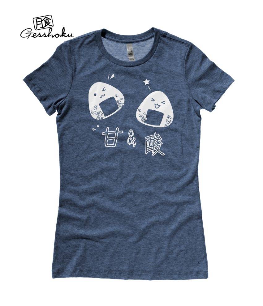 Onigiri Rice Balls Ladies T-shirt - Heather Navy