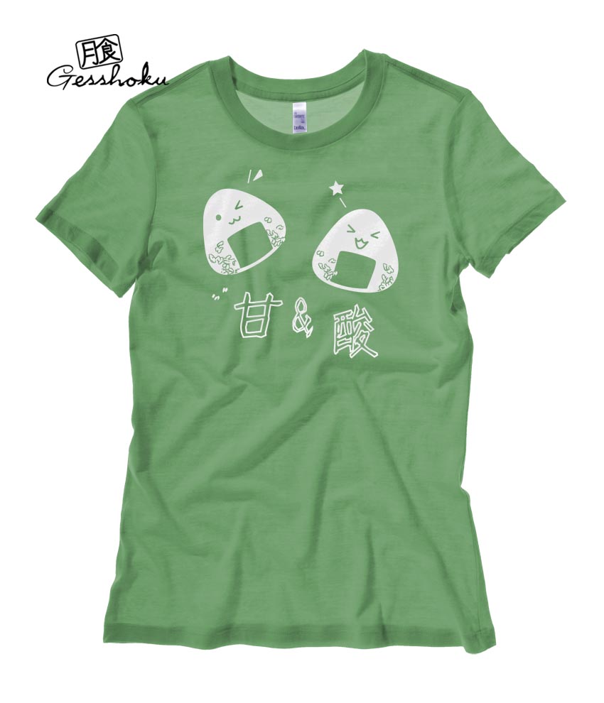 Onigiri Rice Balls Ladies T-shirt - Leaf Green