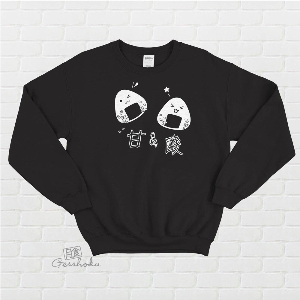 Onigiri Rice Balls Crewneck Sweatshirt - Black