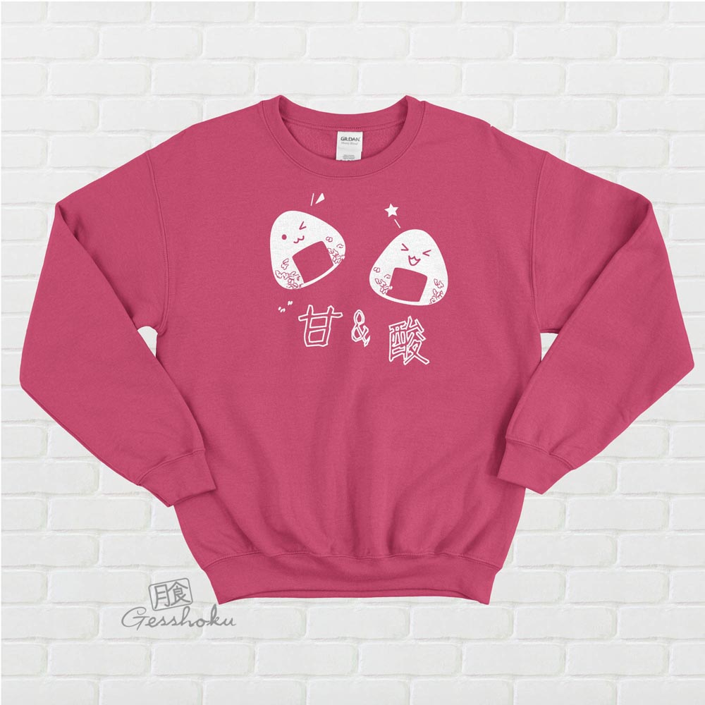 Onigiri Rice Balls Crewneck Sweatshirt - Hot Pink