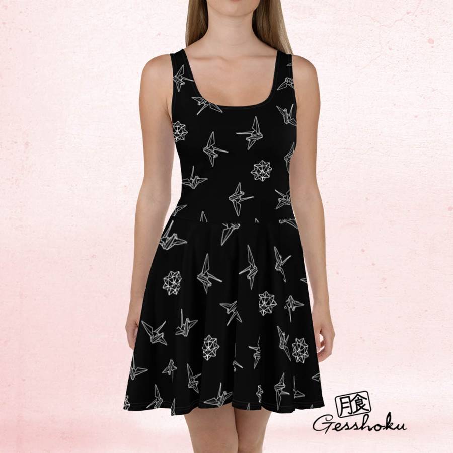 Origami Print Skater Dress -