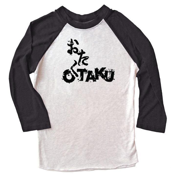 Otaku Anime Raglan T-shirt - Black/White