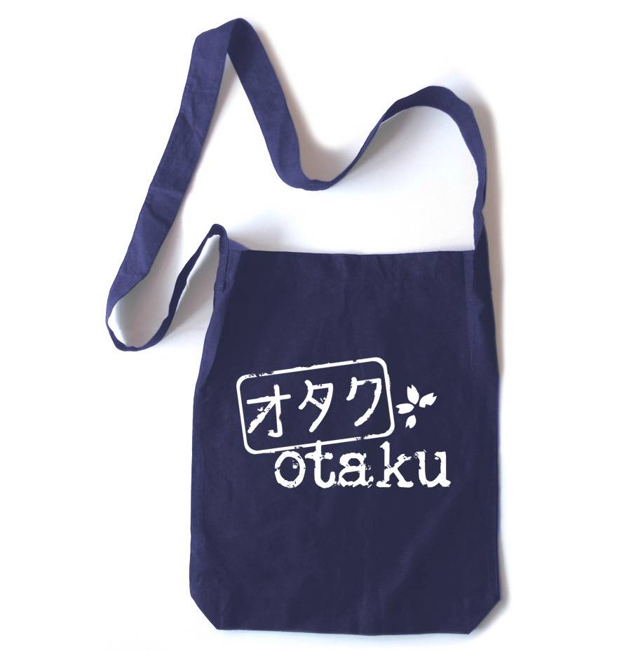 Otaku Stamp Crossbody Tote Bag - Navy Blue