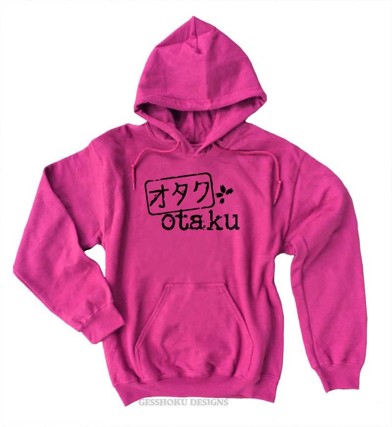 Otaku Stamp Pullover Hoodie - Hot Pink