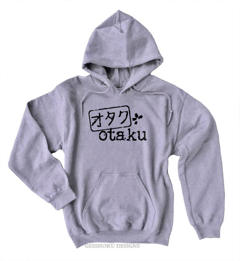 Otaku Stamp Pullover Hoodie - Light Grey