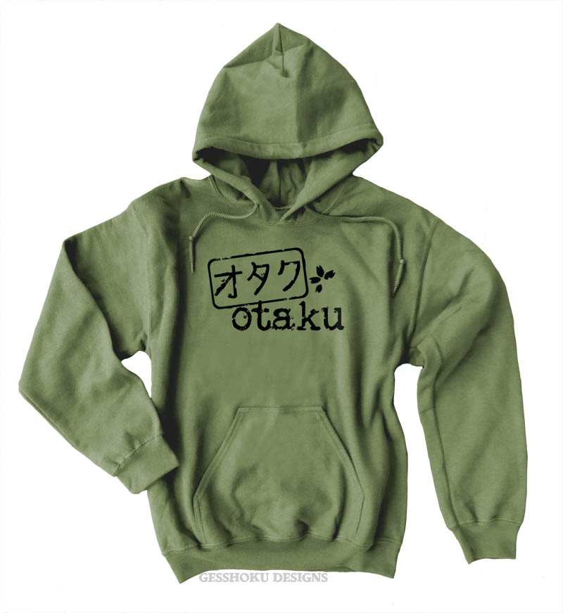 Otaku Stamp Pullover Hoodie - Olive Green