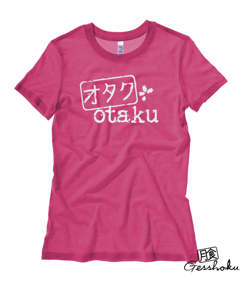 Otaku Stamp Ladies T-shirt - Hot Pink